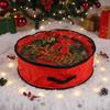 Waterproof Christmas Wreath Storage Bag Transparent Window Zipper Christmas Garland Organizer with Handles Dust-proof