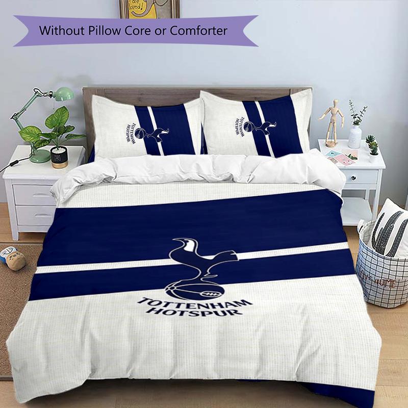 3pcs Tottenham Hotspur F.C pattern bedding set duvet cover set includes duvet cover &pillowcases,perfect all season bedroom decoration&gift