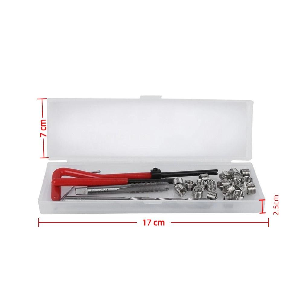 25Pcs M7x1 Threaded Insert Kit Metric Threading Tool  for Auto Parts and Processing Machinery