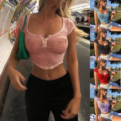 2026 Spring Women's European & American Solid Color Button Slim Fit See-through Sexy Vest - Spicy Girl Outfit