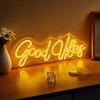 New Chi-buy LED Neon Goodvibes USB Powered Neon Signs Night Light 3D Wall Art & Game Room Bedroom Living Room Decor Lamp Signs