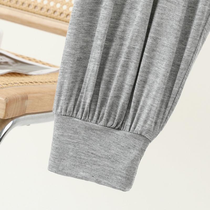 Women's Capri Pants Summer Modal Lightweight Loose-Fit Casual Loungewear Elastic-Cuff Yoga Pants Sports Outwear