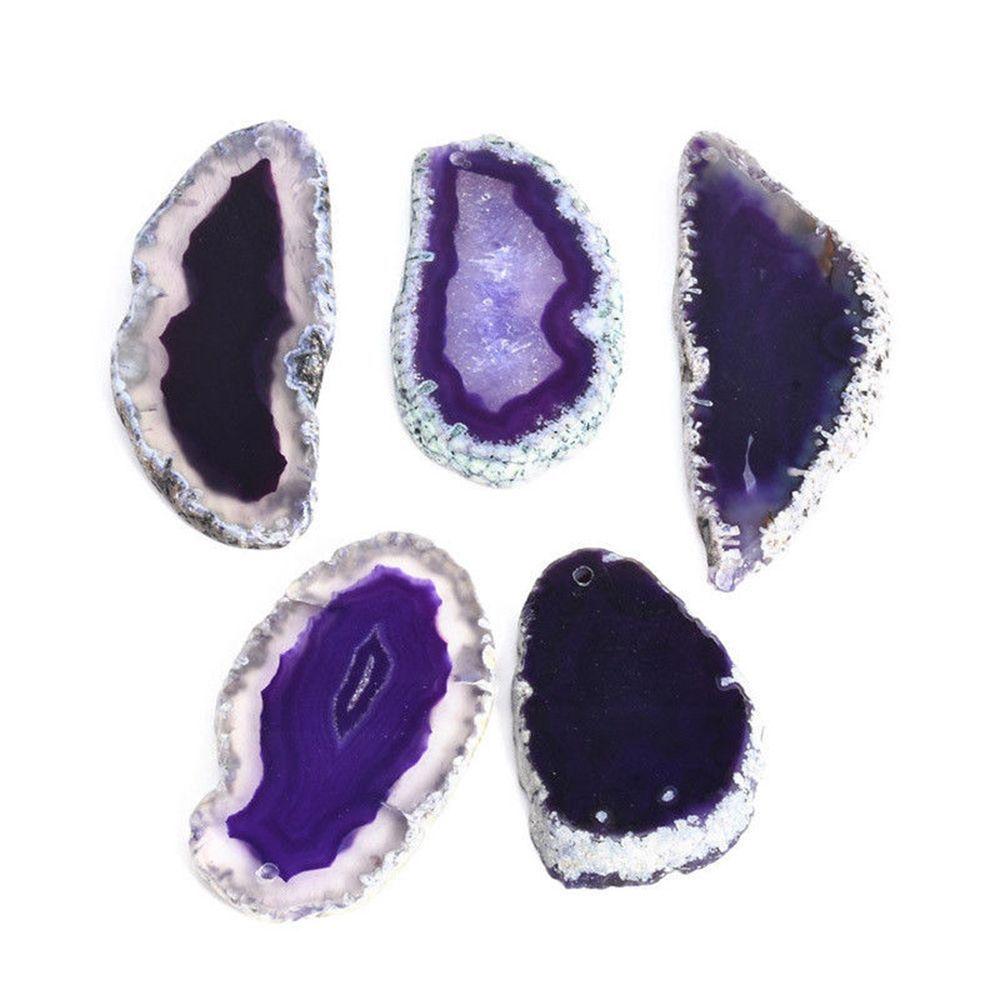 Polished Brazil Healing Slice Stone Quartz Pendant DIY Home Decoration Jewelry Accessories