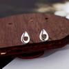 S999 Sterling Silver Water Drop Stud Earrings, Elegant Pure Silver Design for Women, Fresh Style Ear Accessories.