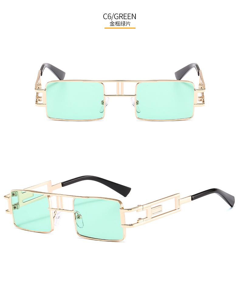 Vintage Retro Punk Rectangle Sunglasses for Women Fashion Hollow Out Metal Frameds Steampunk Style Sunglasses Men Eyewear Mirror Oculos De Sol UV400