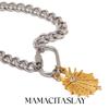 MamacitaSlay 316L Stainless Steel Mixed Color Sun Pendant Cuban Link Chain Bracelet Waterproof Statement Jewelry For Women Gift