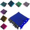 Traditional Elderly Woman Headscarf With Woolen Knit Square Pattern For Rural Farm Photoshoot