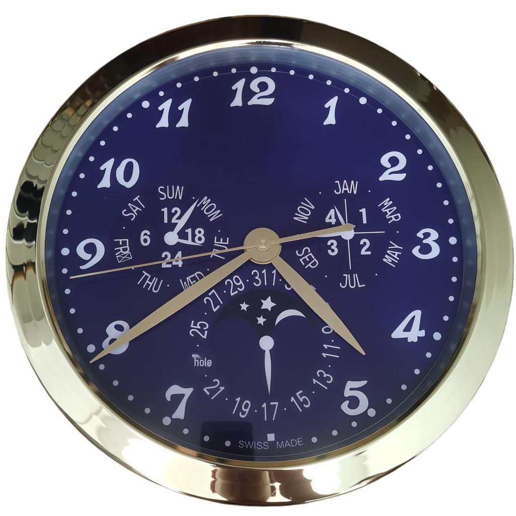 Leuchtende Lux Wandmontierte Metalluhr: Modernes Dekorationsstück für Wohnzimmer