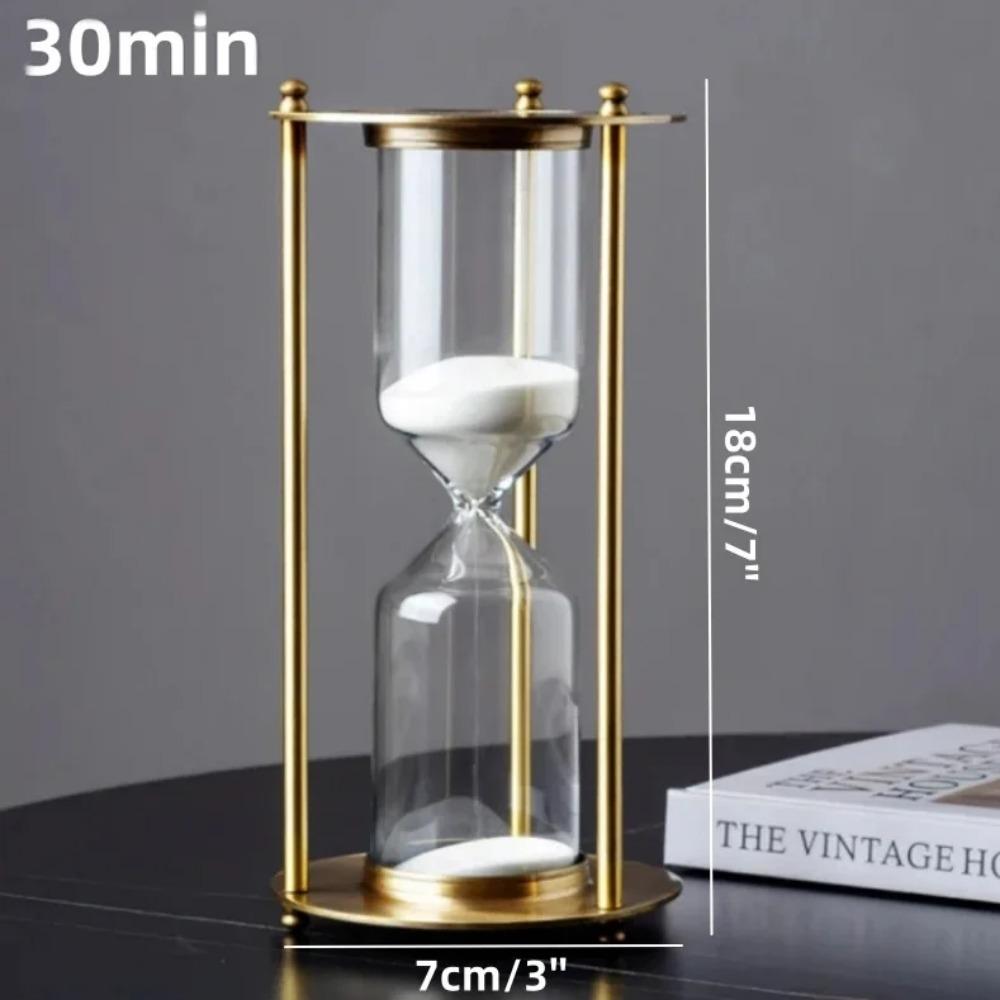 5/10/15/30/60 Minutes Retro Metal Hourglass Creative Kid's Toothbrush Timer Glass Sand Clock Living Room Desktop Office Decor