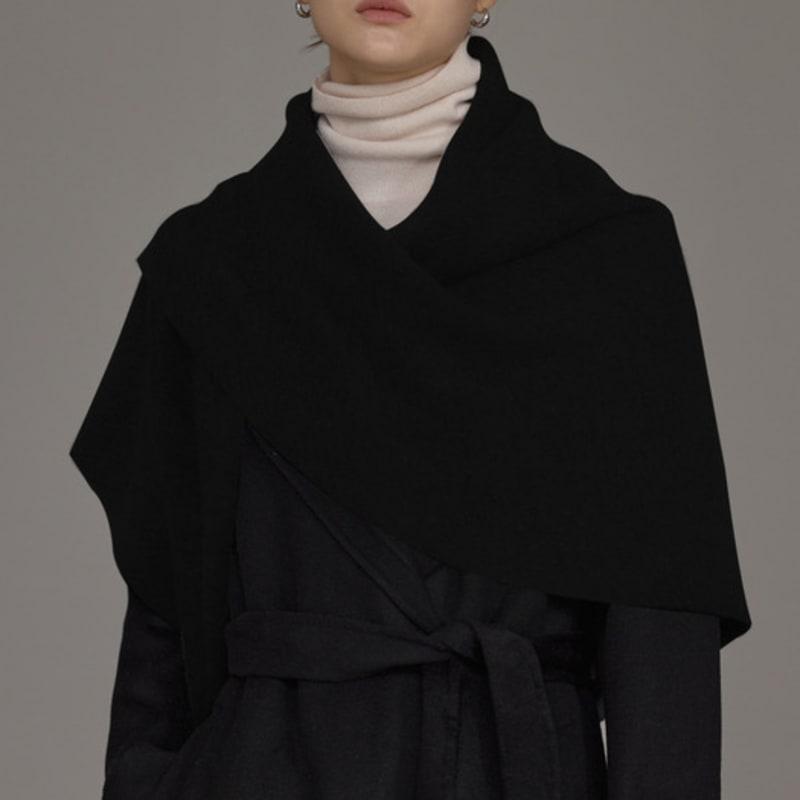 

hyyk Lambs Wool Muffler Cape_Black Black(BK2)_F