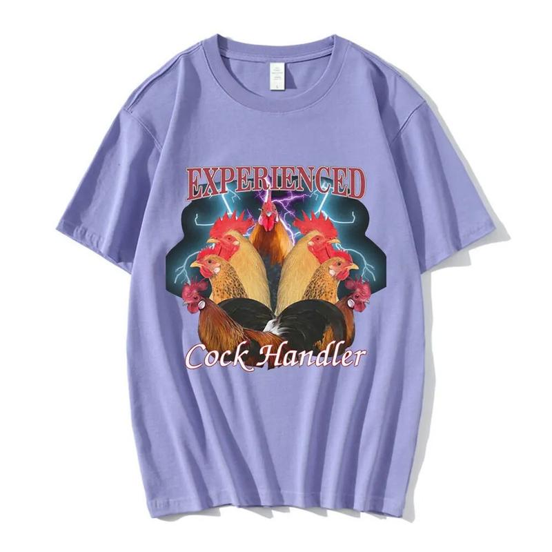 Lustiges Professionelles Hühner- und Hahnen-Grafik-T-Shirt für Hühnerhalter, Unisex, Lässiges Baumwoll-Oversize-T-Shirt, Haruku Streetwear