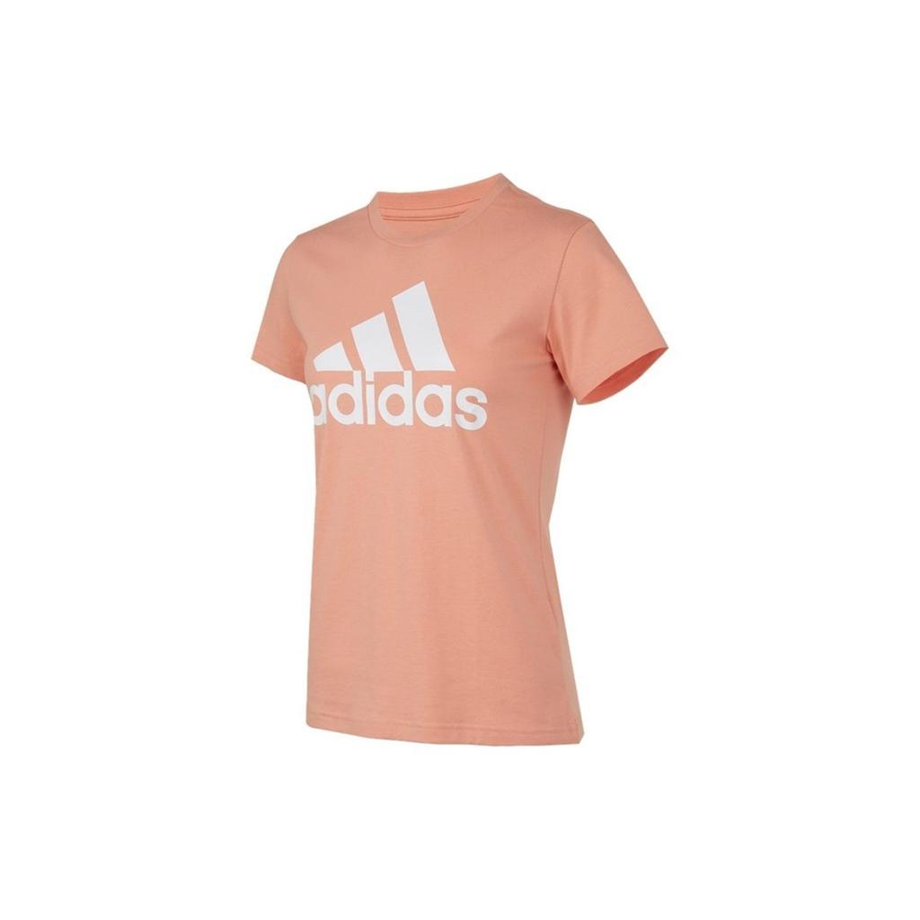 Adidas T Shirts Women's Pink Crew Neck Moderate Straight Fit H07810