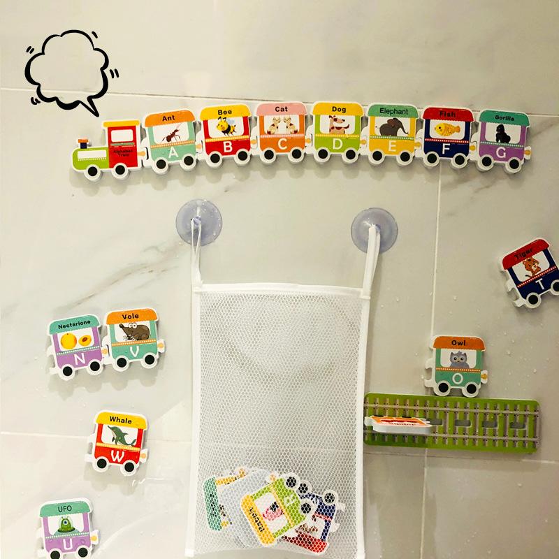 Baby Train Bath Toys Soft Eva Letter Puzzle Animals Alphanumeric Bathtub Water Toy Early Educational Kids Floating Bathroom Toys