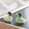 Art Glass Duck Miniature Animals Collection Glass Duck Figurines Tabletop Ornament for Home Office Decorations Gift