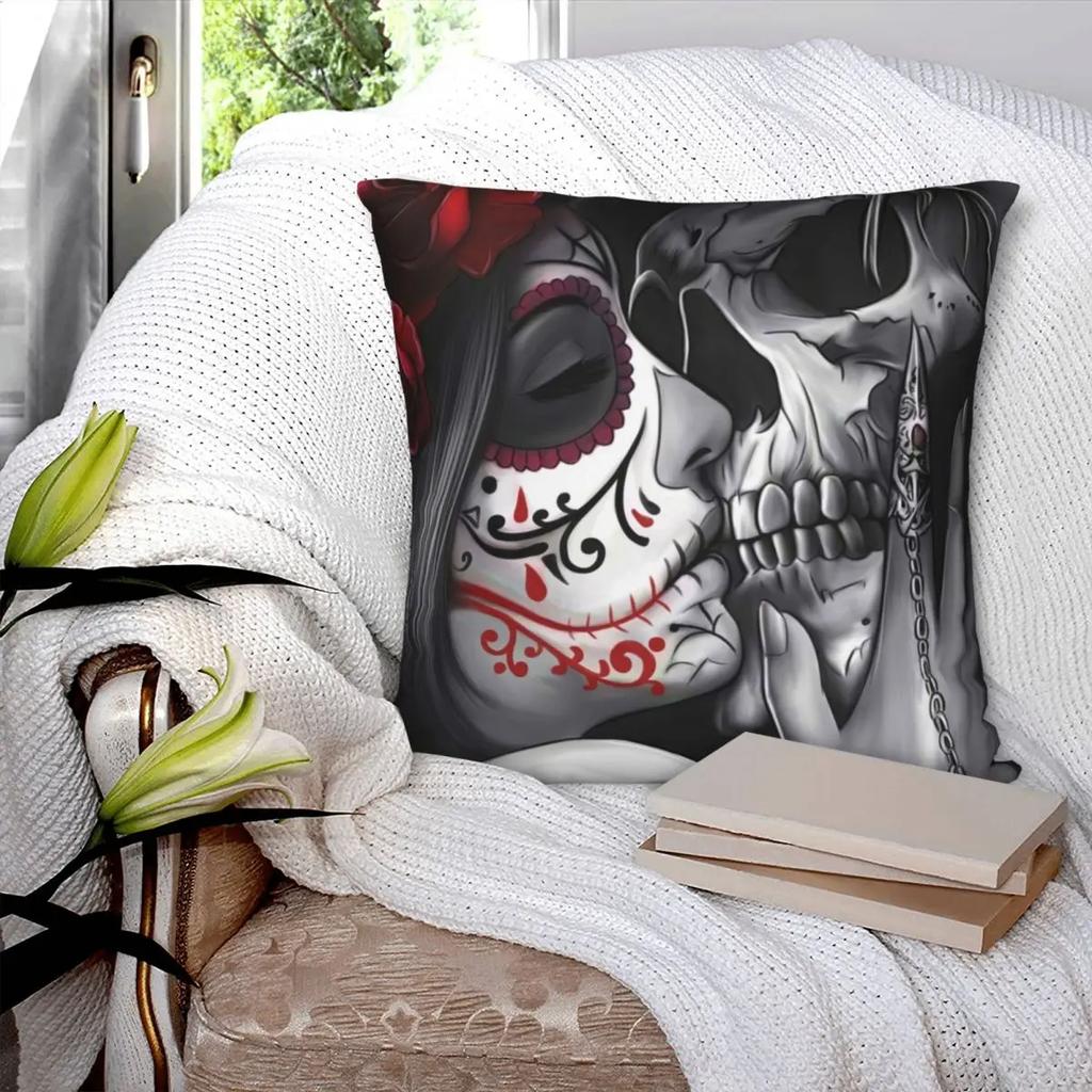 Sugar Skull Pillowcase Soft Polyester Cushion Cover Decor Day of the Dead Throw Pillow Case Cover Home Wholesale
