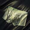 Men Boxer Underwear Elastic Mid-Waist Design Patchwork Color U-Convex Shorts Briefs Smooth Texture Panties