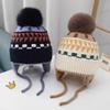 Neuankömmling: Baby Pompon Ohrenschutz Strickmütze für Herbst/Winter