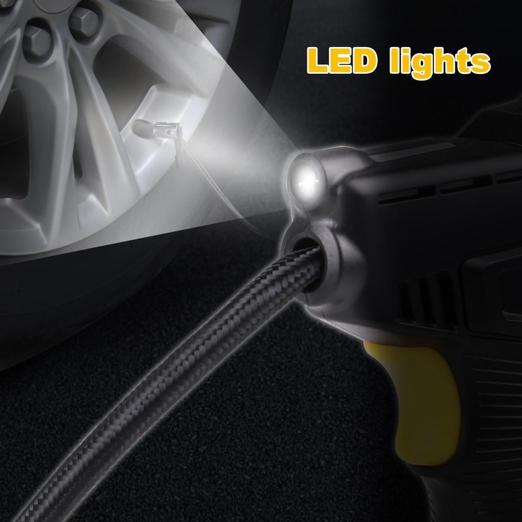 120W Car Air Pump Wireless/Wired Electric Inflatable Pump Portable Air Pump Tire Inflator Digital for Car Bicycle Balls