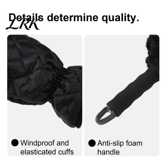 Ergonomic Snow Shovel for Winter Car with Built-in Glove, Integrated Ice Scraper Mitt Durable Truck Windshield Windshield, Portable Frost Removal Tool