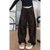 Spring 2025 Leopard Print High-Waist Straight-Leg Jeans for Women