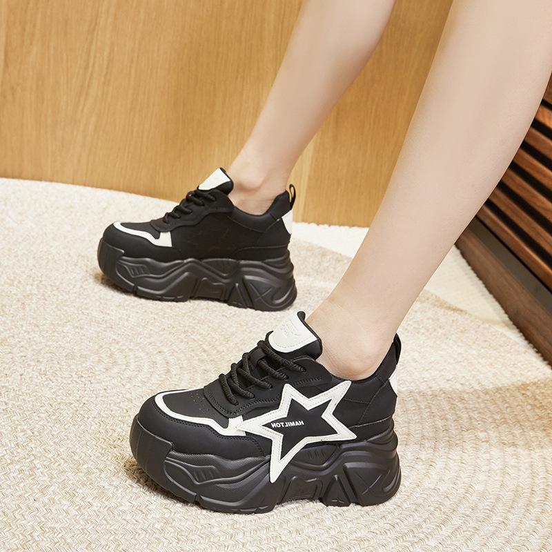 Inner height increase dad shoes women's 2025 spring new casual sports shoes women's small versatile trendy platform women's shoes