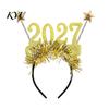 Festive Headwear Hair Hoop, Non-Slip Headband with Adjustable 2027 Digital Star And Number Design, Parent-child Holiday Accessory for Christmas
