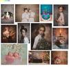 Vinyl Custom Valentine's Day Photography Backdrops Props Lover Rose Flower Wall Wedding Store Front Dream Photo Background AL-15