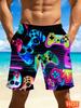 Coole Graffiti Gamepad Strandshorts Voor Mannen Sneldrogende Zwembroek Voor Casual Dagelijks Gebruik Stranddagen En Shorts Met Videogame Thema