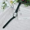 Square Classic Leather Watch - Black