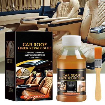 Headliner Repair Glue 100g Car Upholstery Glue Automotive Strong Adhesive with Brush Upholstery Repair for Leather Fabric