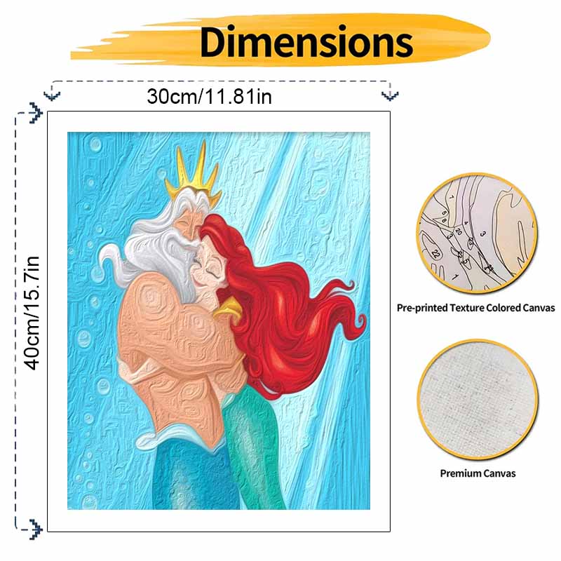 Disney Triton Ariel Painting Kit Home Decor Craft Perfect Gift Idea for Fans