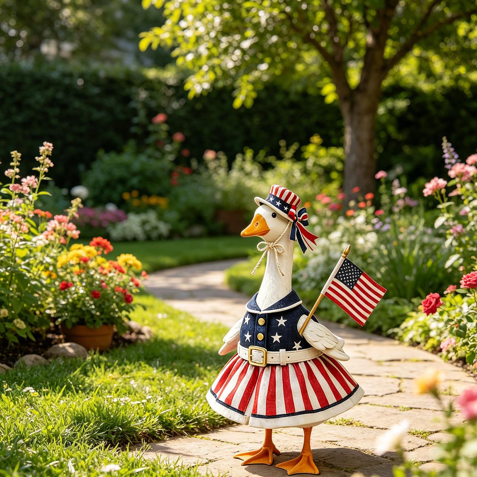 4th of July Patriotic Porch Goose Outfits Multi-Purpose Memorial Day Animal Statue Costume Outdoor Garden Yard Patio Decoration China Mainland
