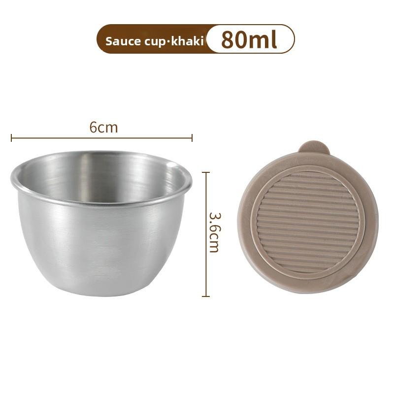 

Контейнер для окунания из нержавеющей стали с крышкой, герметичная чашка для соуса, контейнер для заправки и хранения салата, томатного соуса, приправ 1PCS хаки