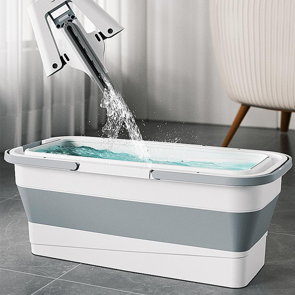 Foldable Mop Bucket Laundry Barrel Rectangular Large Washing Basin Space-Saving Reusable Household Cleaning Bathroom Accessory