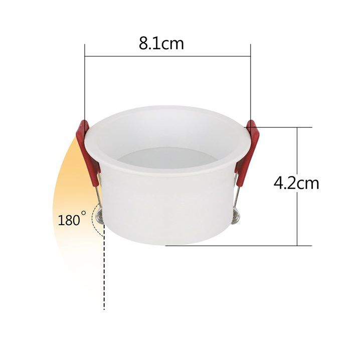 Lot de 5 spots encastrés - NETTLIFE - Plafonnier 230V/5W - 3000K - Blanc - Métal