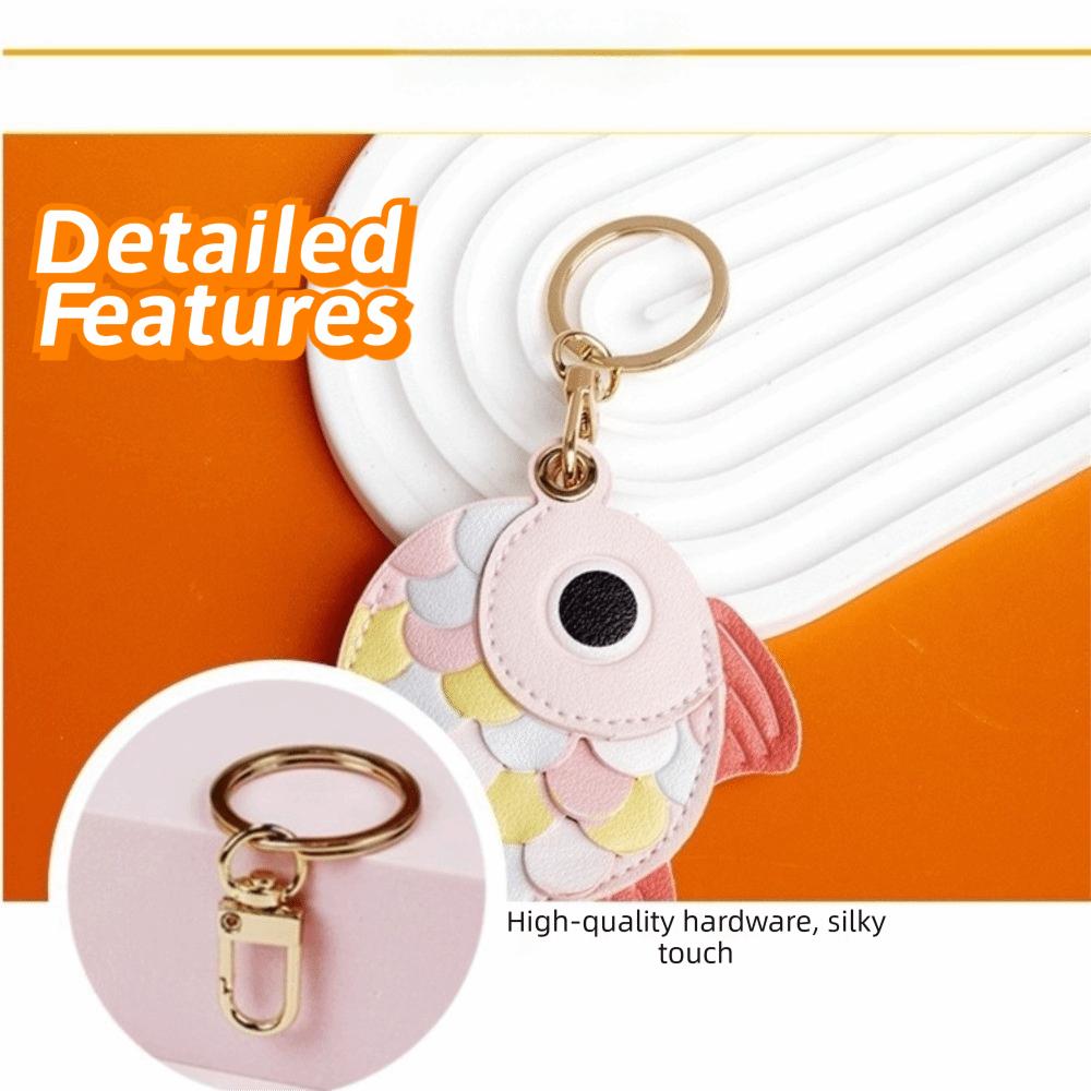 3D Fish-Scale Access Card Cover Goldfish Fish Keychain Keychain Holder Bag Hanging