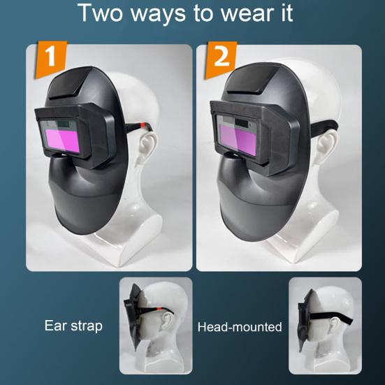 Svářečská helma s automatickým zatemněním s elastickým páskem Velká obrazovka True Color Arc Weld Ochranná kukla Ochranná kapuce Elektrické pájecí brýle