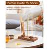 A84E-Glass Incense Holder 2 In 1 With Wooden Base, Ash Catcher& Storage For Home Decor