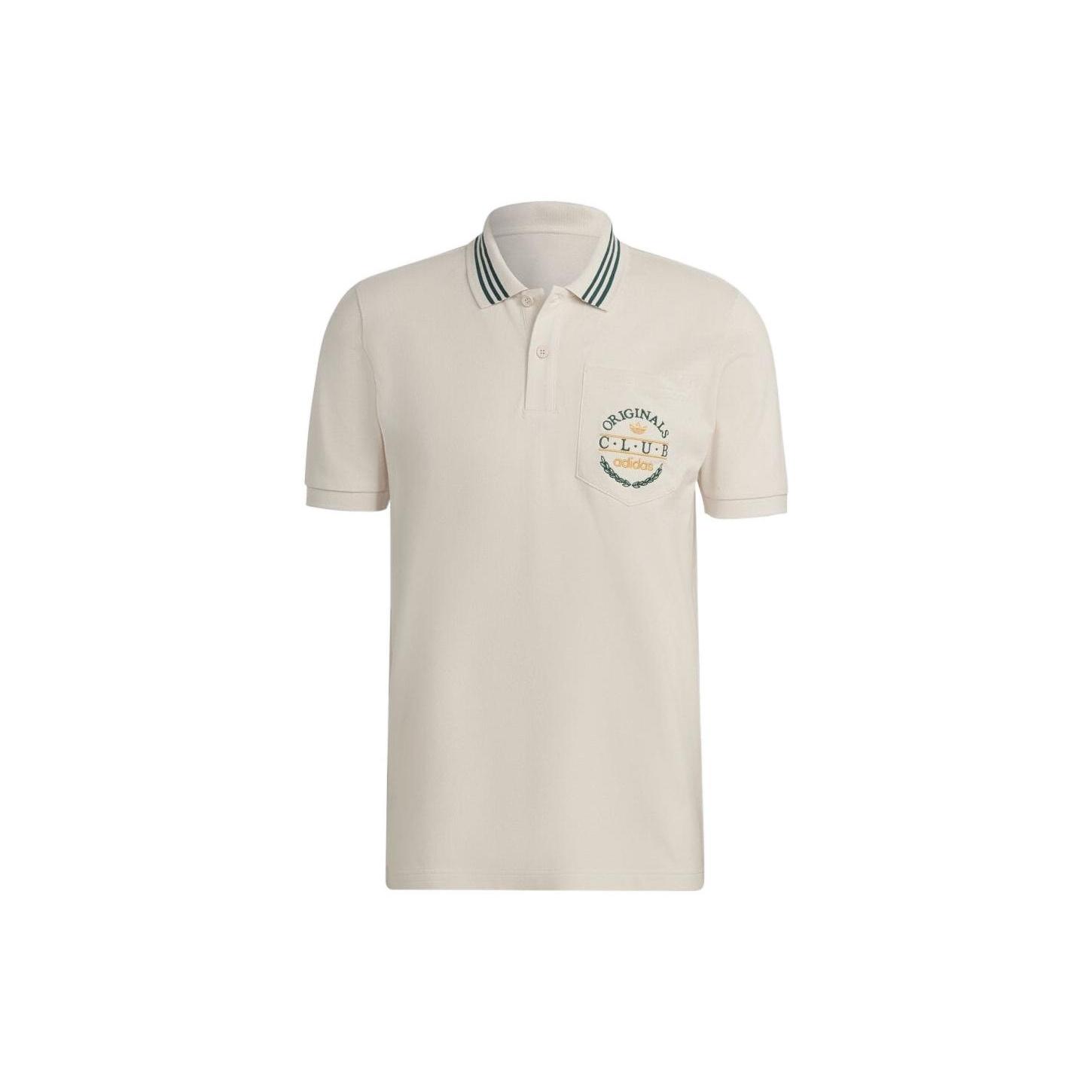 Men s adidas Alphabet Logo Stripe Printing Short Sleeve White Polo Shirt HR7898 S