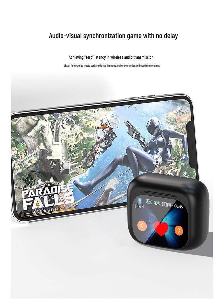 New UI ANC Wireless Bluetooth Earbuds with Digital Display and Smart Screen for Sports
