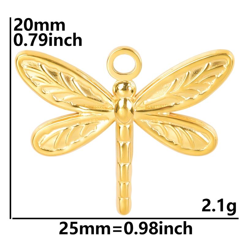 5pcs Fashion Bird Dragonfly Pendant Real Gold Plated Stainless Steel Charm Butterfly Pendants For Jewelry Making Bulk Breloques