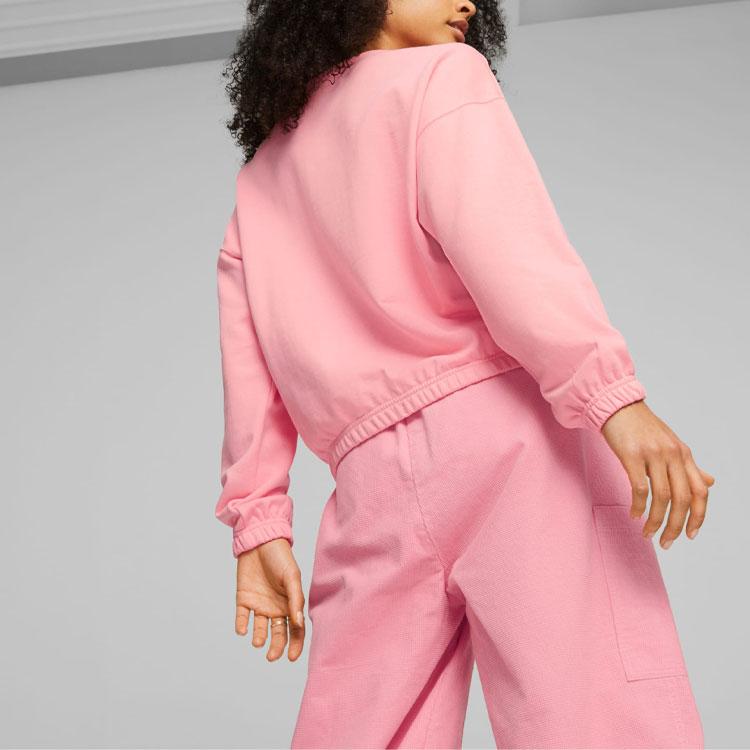 Puma Downtown Oversized Sweatshirt Women Sweatshirt Peach-Milkshake 621455-63