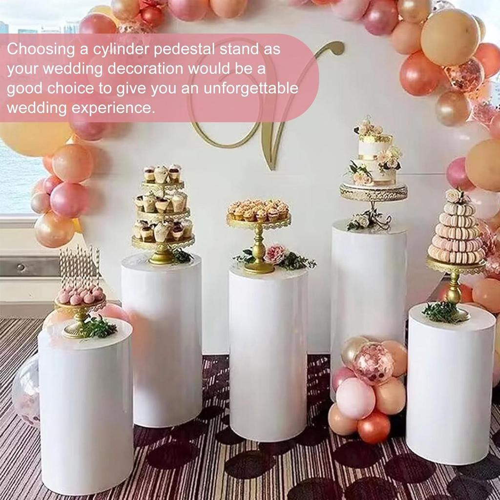 3/5Pcs Cylinder Pedestal Cake Stand Dessert Table Pillars Holiday Party Supplies for Valentine's Day Thanksgiving Birthday