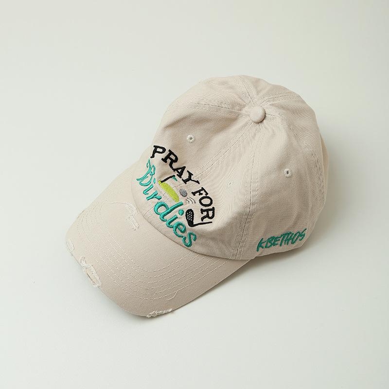 

Шляпа ретро рваная вышитая буква кепка женская большая окружность головы широкие поля мягкий верх бейсболка показывает маленькое лицо Adjustable