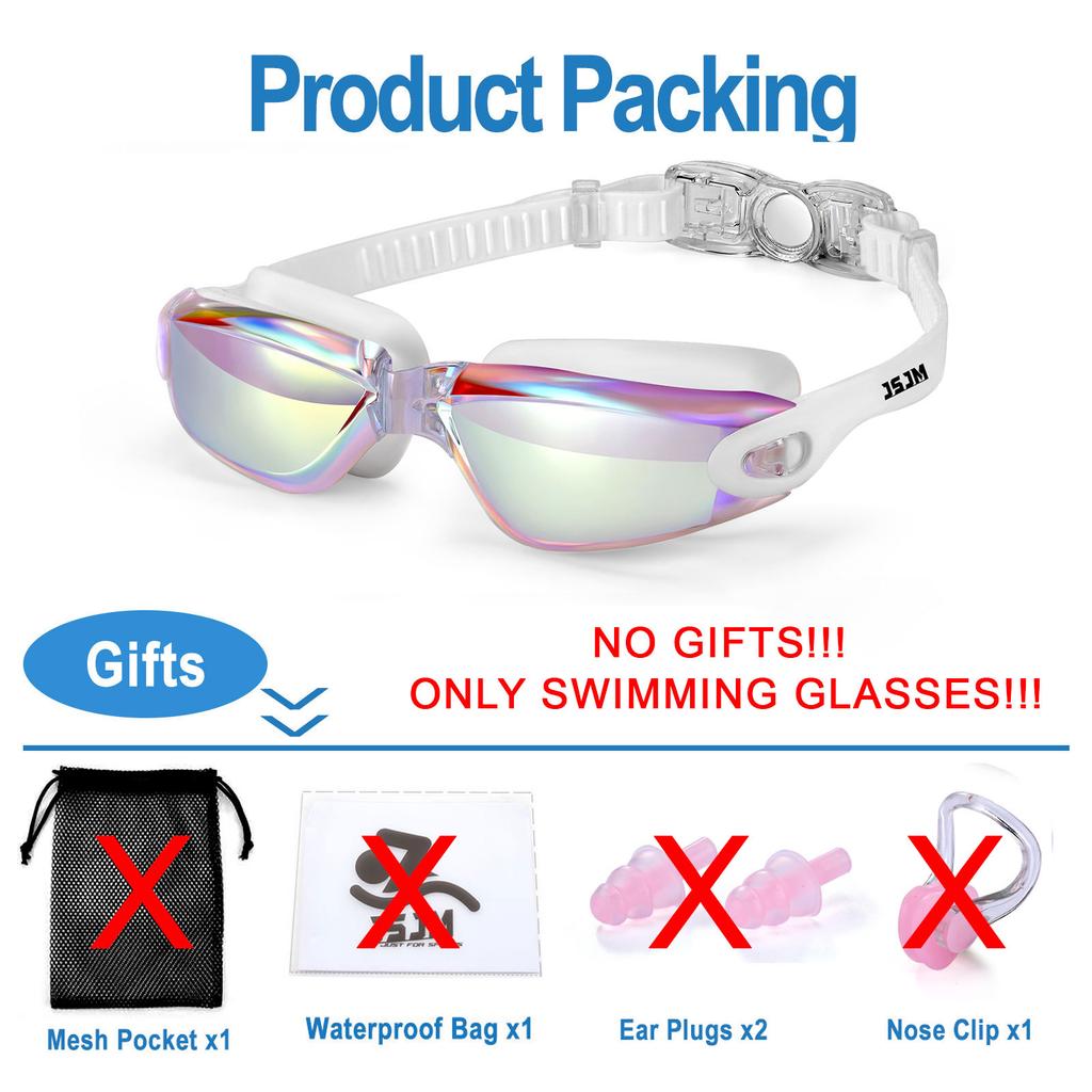 Unisex Profi-Schwimmbrille mit Anti-Beschlag-, UV-Schutz- und wasserdichtem Design + Badekappe für Erwachsene - für Männer Frauen