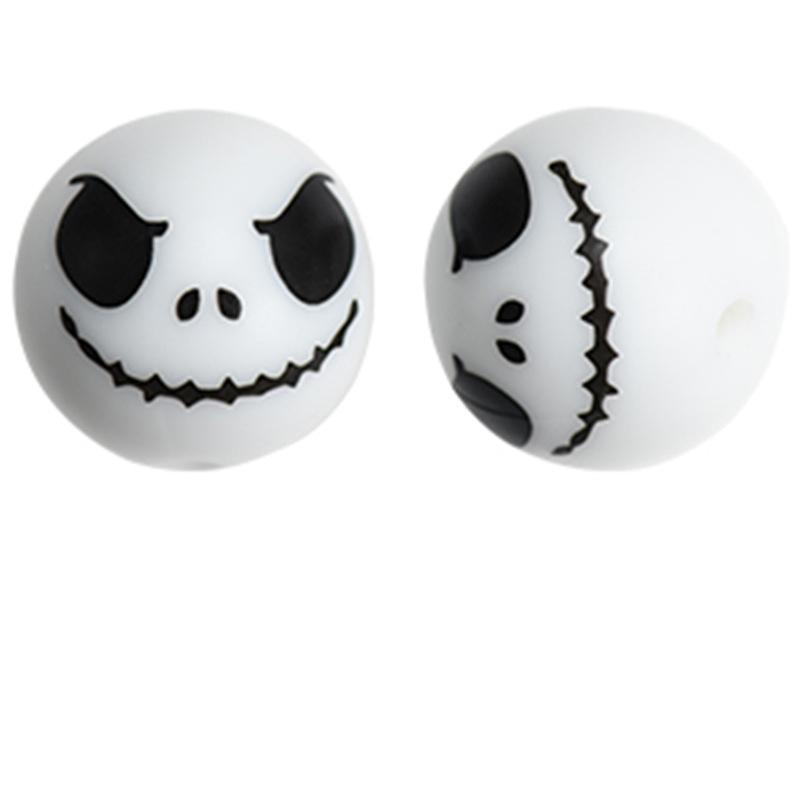 10PCS/Lot 15MM Christmas Tree Snowflake Halloween Pattern Food Grade Silicone Beads For DIY Making Bracelet Keychain Accessories