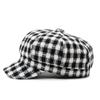 British Retro Women's Octagonal Hat, Fashionable and Versatile Checkered Beret