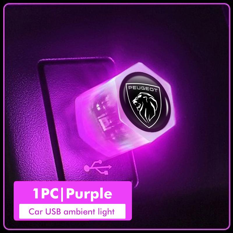 

2026 Горячая Автомобильная Наклейка Для Автомобиля Peugeot Mini USB LED Авто ПК Компьютер Портативный Свет Plug Play 206 207 208 107 106 205 4008 301 607