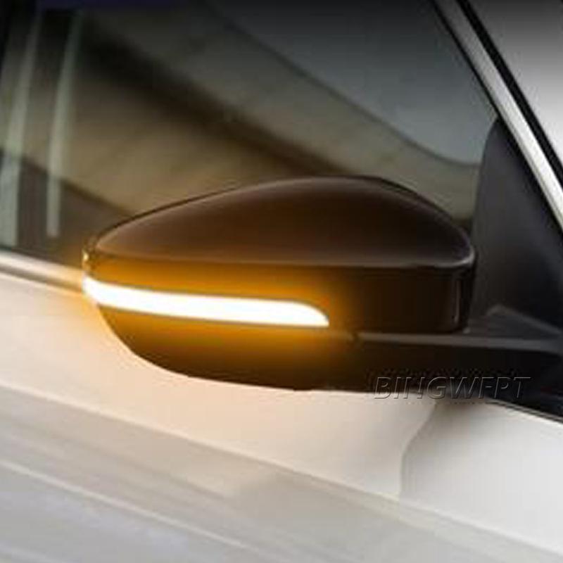 2X Car Yellow Flowing Water Side Lights For Skoda KODIAQ 2016-2020 Dynamic LED Rearview Mirror Streamer Turn Signal Lights