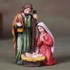 LED Lighted Holiday Resin Manger Nativity Scene Figurine Decors Christmas Themed Tabletop Religious Holy Family Ornament